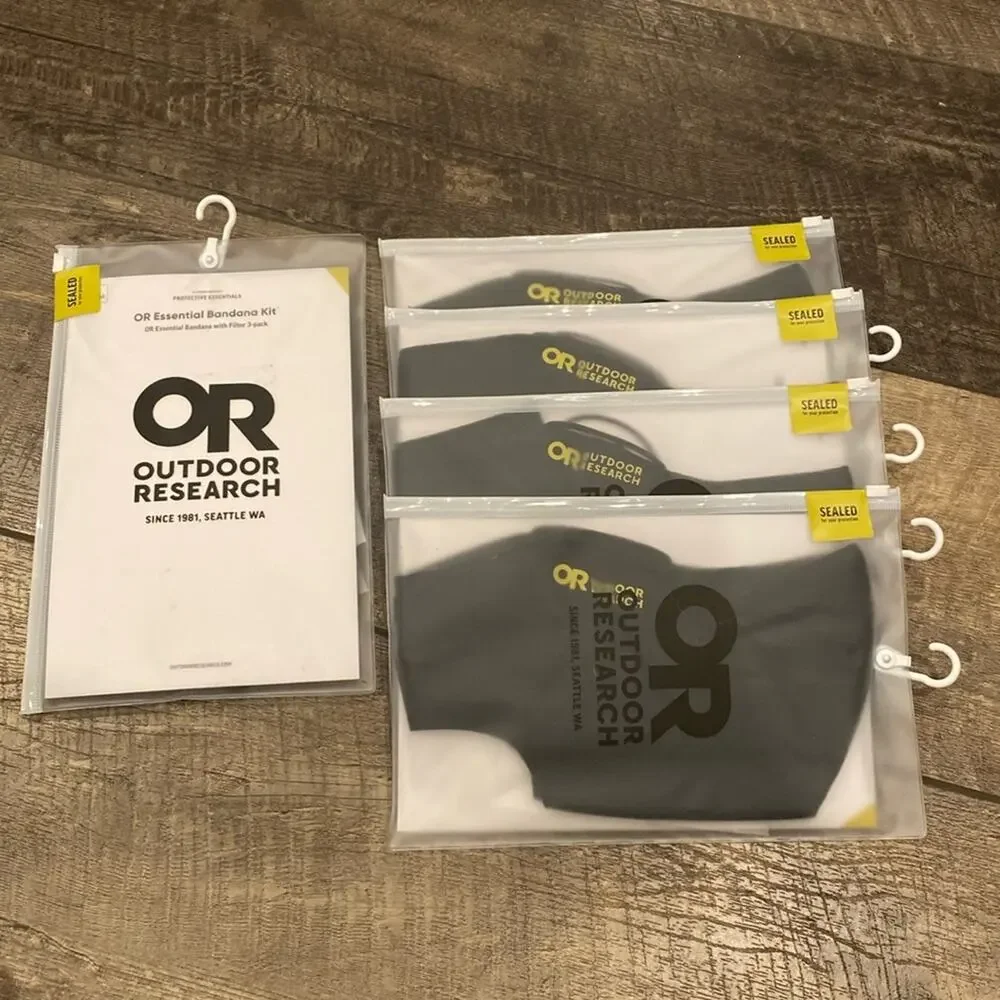 NWT Bundle of 5 Outdoor Research Essential Bandana Kit Black One Size